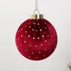 2026 Nuevo Adorno de Bola de Navidad de Tela 8cm Decoración de Escena Navideña Bola Individual Decorativa para Árbol de Navidad