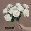 Flor Artificial de Gama Alta Rizado 10 Cabezas Ramo de Rosas Boda Sala de Estar Mesa de Comedor Fotografía Adornos Florales Arreglo Floral Flores Artificiales