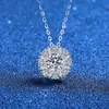 Collar Vizi Moissanita Plata de Ley S925 Collar de Girasol Completamente Diamantado Brillante Cadena de Clavícula Elegante de Lujo Ligero
