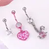 Anillo para ombligo de acero inoxidable directo de fábrica, moda europea y americana, colgante de cabeza de conejo rosa, clavo para ombligo, anillo umbilical, transfronterizo