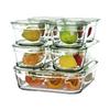 Contenedores de Almacenamiento de Alimentos de Vidrio de Borosilicato Alto, Fabricante de Origen Linuo, Aptos para Congelar y Microondas, Almacenamiento de Cocina, Vidrio de Color Sólido
