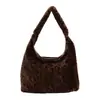 Bolso de Hombro Único para Mujer Heng Geng Bolso de Felpa de Nicho para la Axila Bolso Cruzado de Moda Transfronterizo Bolso de Mano de Celebridad de Internet Estampado de Leopardo