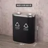 Cubos de basura de acero inoxidable de doble categoría para hoteles y centros comerciales, cubos de basura de alta gama sin tapa para lugares públicos y supermercados ecológicos