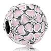 Pulsera Panjia para mujer, con pétalos de magnolia y flor de amor rosa, cuentas de vidrio sueltas, accesorios de bricolaje al por mayor