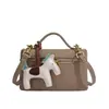 Bolso cuadrado pequeño transfronterizo súper popular con estampado de lichi, bolso de hombro único, nuevo estilo Heng Geng, bolso cruzado de moda de alta gama versátil, bolso para lonchera