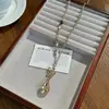 Collar de Flor de Cuchara de Plata Dulce y Fresco Estilo Coreano para Mujer, Accesorio de Cadena Larga para Suéter Versátil Personalidad Estilo Ins Tendencia