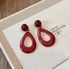 Pendientes Geométricos de Resina de Aguja de Plata Populares Transfronterizos Pendientes de Diseño Exagerado de Nicho Pendientes Retro de Alta Gama Venta al por Mayor