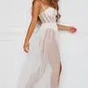 AliExpress Amazon Explosiones Ropa interior sexy Muse Marcy Ropa Vestido de malla blanca Comercio exterior una generación de cabello