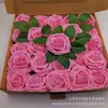 Fábrica en stock caja de regalo rosas de simulación 8cm25 caja de regalo de rosas para el Día de San Valentín flores de espuma de PE