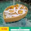 Bandeja Flotante para Piscina de B&B en Bali Desayuno Té de la Tarde Bandeja para Servir Agua Hotel Famoso de Internet Vietnamita Bandeja Tejida de Ratán