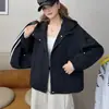 2808 Jaqueta Versátil Feminina para Primavera e Outono, Estilo Coreano Solta Moderna Casual com Capuz Jaqueta de Trabalho, Casaco à Prova de Vento