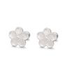 Pendientes pequeños de lujo ligeros estilo Chanel S999 en plata con protuberancias tridimensionales de pequeñas flores blancas, pequeños y exquisitos, dulces y combinables.