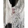 Textura de onda Jinmian hueco transparente amigable con la piel textura de encaje tela blanca suave falda ropa diseñador de telas