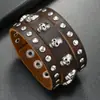 Pulseira Decorativa Criativa e Personalizada de Caveira em Liga, Pulseira Simples de Couro Retrô, Nova Joia Transfronteiriça