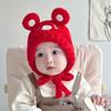 Gorro de bebé otoño e invierno, bonito y súper bonito, gorro de felpa tejido para bebés, niños y niñas, cálido y resistente al viento.