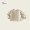 Ropa de Otoño 2025 para Niños Nueva Ropa de Otoño para Niñas Estilo Coreano Moderno Popular Estilo Bosque Pastoral Camisas de Algodón con Mangas Abullonadas