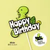 Adornos Decorativos para Pastel de Dinosaurio 2021 Nuevo Celebridad de Internet Niños Bebé Cumpleaños Año Viejo Niños Tyrannosaurus Rex Enchufe