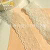 Falda de vestido de novia de encaje bordado de malla de puntos de onda ligera de poliéster, hecha a mano, accesorios de bricolaje, directo de fábrica, soluble en agua