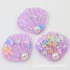 Resina de dibujos animados con purpurina, vieira, accesorios de resina DIY, accesorios para el cabello hechos a mano, carcasa de teléfono móvil, materiales decorativos