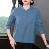 Nuevo Vestido de Primavera 2023 Estilo Occidental Camiseta Top para Mujer Madre de mediana edad Moda Otoño Cuello Alto Camisa Base Bordada