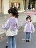 Abrigo de Otoño para Niñas 2026 Nuevo Estilo Bebé Primavera y Otoño Top de Dibujos Animados Chaqueta Cortavientos con Capucha Elegante para Niños