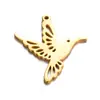 Venta caliente transfronteriza pájaro hueco acero inoxidable animal colibrí doble cara pulido colgante de pájaro accesorios para joyería DIY