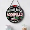 Adornos Navideños Creativos Transfronterizos Artesanías de Madera Cartel Redondo para Puerta Serie Colgante de Madera 20Cmos Colgante