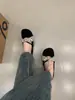 Zapatos Mary Jane Retro de Gamuza con Punta Redonda 2025 Nuevos Versátiles Cómodos Planos para Mujer