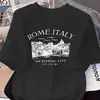 Camiseta Casual Feminina de Algodão Puro 180g com Gola Redonda e Manga Curta Estampada Algodão Europeu e Americano Sudeste Asiático
