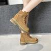 Estación Europea Botas Hollow Martin para Mujer 2025 Verano Nuevas Piel Suave Retro Botines Cortos para Mujer Piel de Ante de Vaca Botas de Trabajo