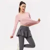 Roupas de Yoga Femininas Profissionais de Primavera Novas Respiráveis Soltas Plus Size Pilates Fitness Secagem Rápida Manga Longa