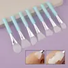 Mango Inclinado Cabeza Suave Cepillo de Silicona para Mascarilla Facial Spa Brocha para Mascarilla Facial de Silicona Salón de Belleza
