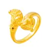 Anillo de Hada Zorro Pequeño Oro de Imitación 24K Joyería de Boda al por Mayor Suministro Transfronterizo Oro de Arena Vietnamita Anillo de Zorro Abierto