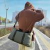 Bolsa de equipaje nueva transfronteriza, bolsa grande de capacidad para deportes y fitness, bolso de mano para exteriores, color liso, con textura, bolsa de equipaje de hombro