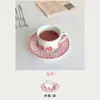 Lento como el Viejo Seleccionado Cuidadosamente - Juego de Taza y Platillo de Cerámica Tulipán Rosa para Café Ins Coreano Té de la Tarde Taza de Gama Alta