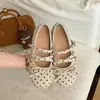 Aumento interno de altura de 3 cm, mocasines de lunares con tiras cruzadas y lazo estilo hada, mocasines versión coreana nuevos otoño/invierno 2026