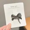 Pinza para el Cabello de Plata con Lazo Estilo Coreano para Mujer, Gama Alta, Exquisita, Versátil, Pinza de Pato, Pinza para Flequillo Lateral, Pasador