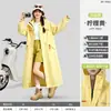 Casaco Trench Coat Longo de Corpo Inteiro Capa de Chuva Integrada Montanhismo Outdoor Peça Única À Prova de Tempestade Passeio de Bicicleta Elétrica Homens