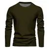 Camisetas de Manga Larga para Hombre con Bloques de Color Otoño e Invierno Europeas y Americanas, Cuello Redondo, Tops Casuales Cortavientos, Camisetas Deportivas