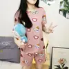 Comércio Transfronteiriço Liberação Pijamas Femininos Verão Manga Curta Calça Capri Feminina Casual Fofo Coelho Roupas de Casa conjunto Primavera e Outono