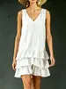 2026 Amazon Europeo y Americano Transfronterizo Sexy Vestido de Cuello en V Moda Femenina Patchwork Sin Mangas Estilo Vacacional