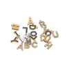 Novos Pingentes de Aço Inoxidável com 26 Letras do Alfabeto Inglês com Strass para DIY Estilo Europeu e Americano Colar Pulseira Acessórios de Moda Atacado