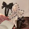 Nuevo producto: Pinza para el pelo con lazo de tela de lunares rojos estilo Ins, Realza el cutis, Pinza lateral para el flequillo