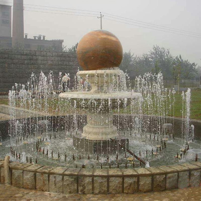 风水球石雕景观喷泉