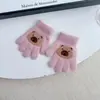 Lindos Guantes de Invierno Peludos Cálidos y Resistentes al Frío a Prueba de Viento para Estudiantes, Ciclismo, de Cinco Dedos, con Lazo, de Felpa y Tejidos para Mujeres
