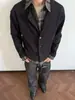Camisa de Manga Larga con Retazos de Solapa de Dos Piezas para Primavera y Otoño Estilo Old Money para Hombre Chaqueta Cardigan de Punto Elegante y de Corte Limpio