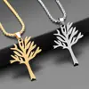 Collar Popular Transfronterizo de Acero Inoxidable Hueco Árbol de la Vida, Colgante Personalizado Simple con Forma de Árbol, Joyería para Hombres y Mujeres al por Mayor