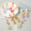 ZA Moda Bohemia Transfronteriza Color Dopamina Aleación de Acetato Pendientes Largos de Gota de Agua