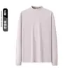 Camiseta base antibacteriana de cuello medio 7A para hombre, camiseta de manga larga de forro polar suave por ambos lados para mujer, sudadera cálida elástica con logo personalizado