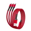 Cabo de Dados para Celular 3 em 1 Estilo Rede de Pesca 66W Tipo-C Carregamento Rápido Cabo de Carregamento Três em Um Impressão Personalizada para Presente